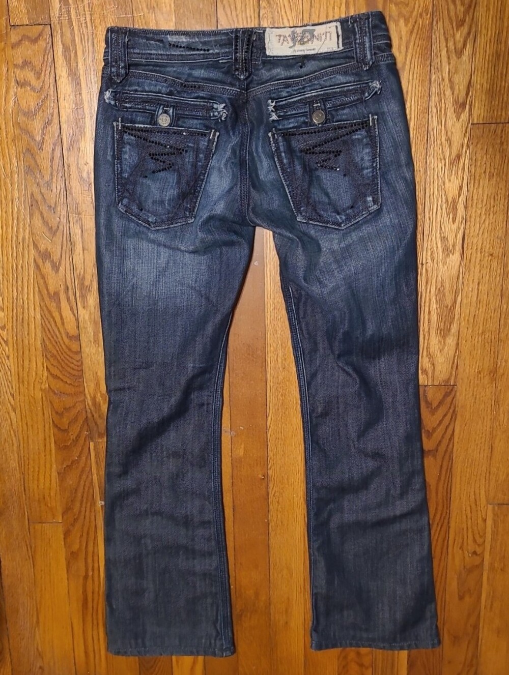 27x30.5 Jimmy Taverniti Dark Blue with Black Embellishments
